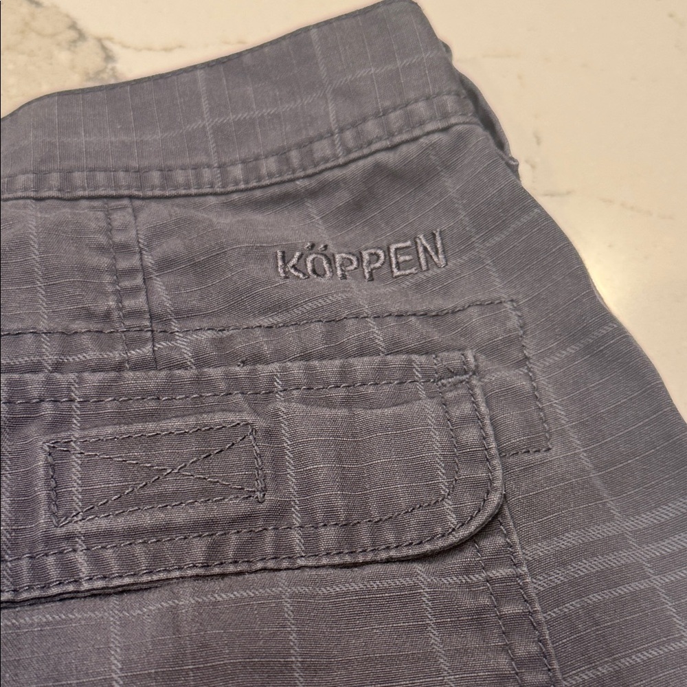 Koppen Charcoal Plaid Cargo Shorts 36 Waist - Picture 5 of 6